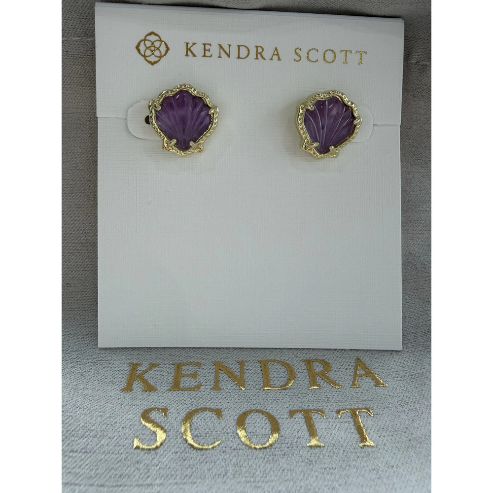 Kendra Scott purple shell earrings